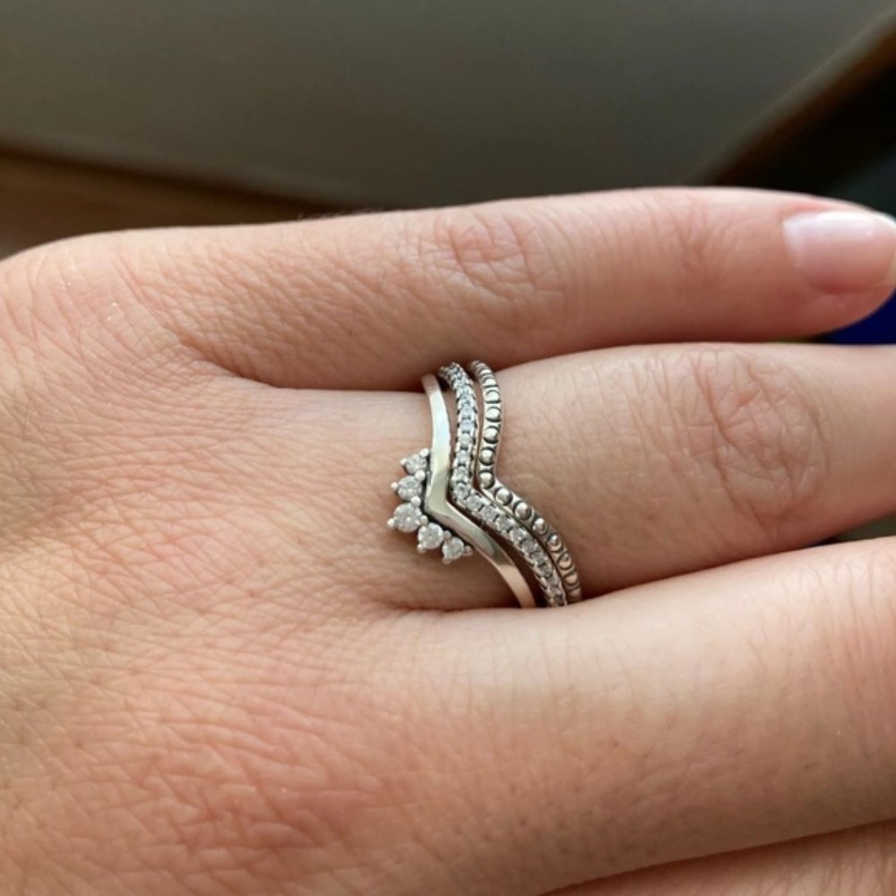 🍒 Sterling Silver 925 Royalty Chevron Ring - Picture 3 of 8